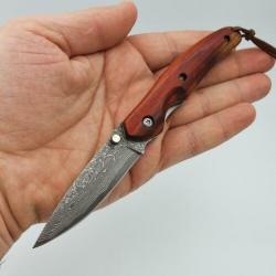 Handgemaakt Damast Custom Red Sandelhout Gentleman zakmes