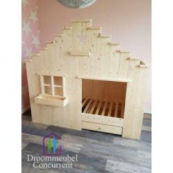 GRATIS MONTAGE! Bedhuisje Boomhutbed Steigerhout Vogelhuis