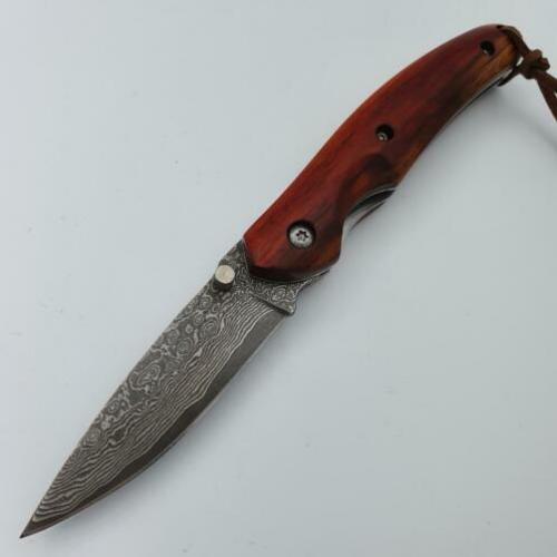Handgemaakt Damast Custom Red Sandelhout Gentleman zakmes