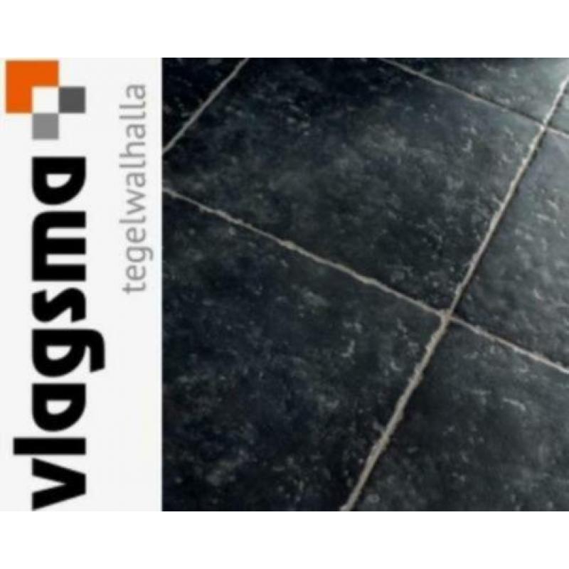 Kloostertegels zwart 50x50 cm semi getrommelde plavuis
