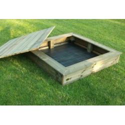 Houten zandbak met deksel 100x100 | kant en klaar verstuurd!
