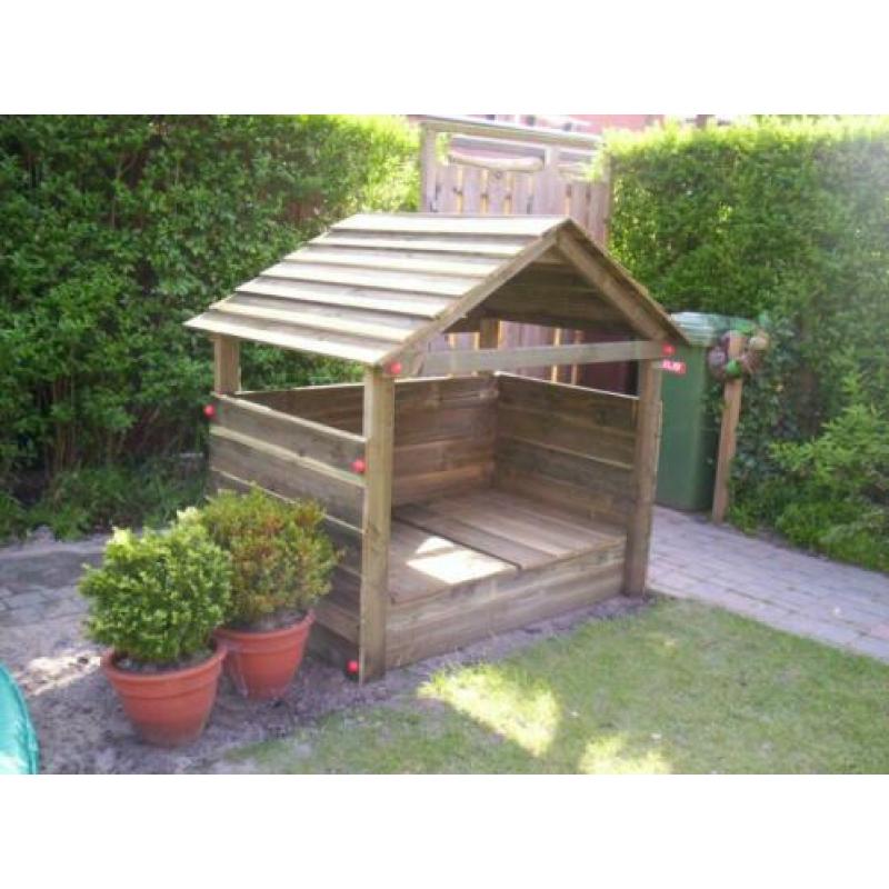 Houten zandbak met deksel 100x100 | kant en klaar verstuurd!