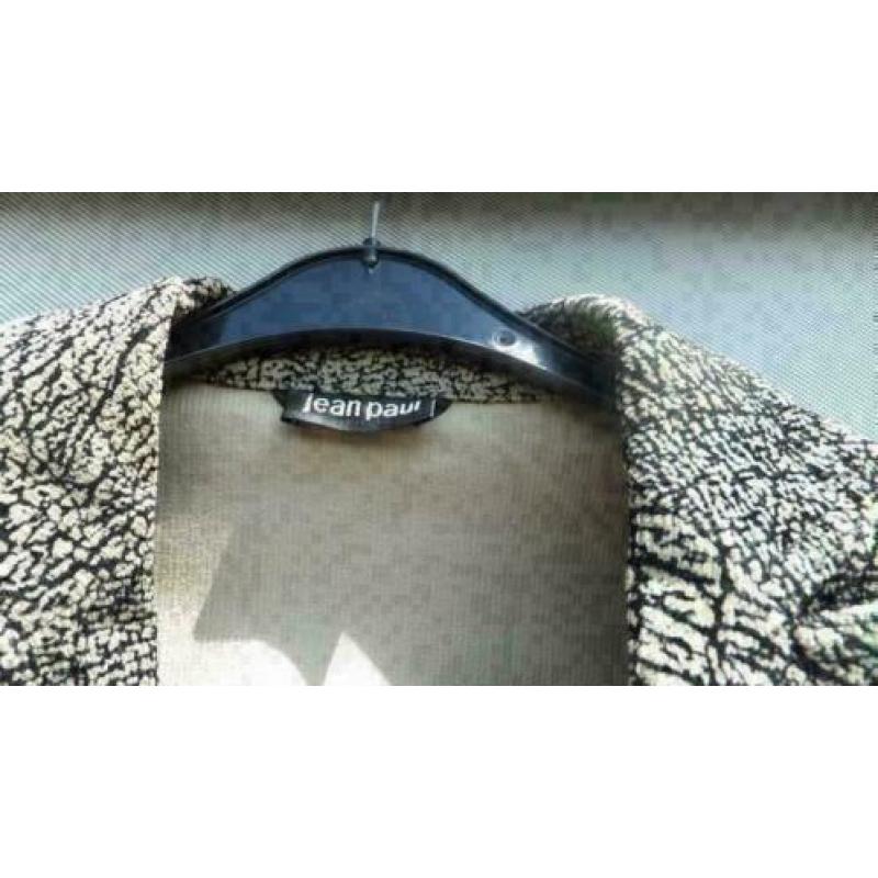 JEAN PAUL stretch zwart/beige bewerkte blazer mt 40