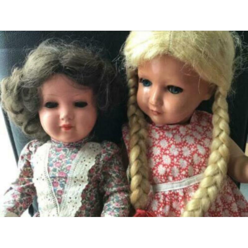 3x oude schildpadpop Brigitte antiek schildpad pop poppen