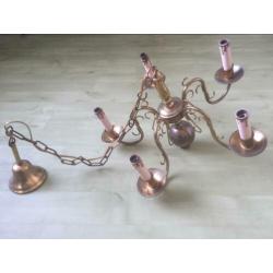 Kroonluchter 5 armen vintage brocante