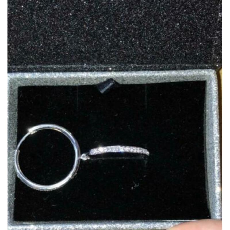 Oorbellen met laag witgoud en Swarovski-elementen
