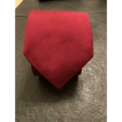 Faconnable Stropdas Bordeauxrood 100% zijde