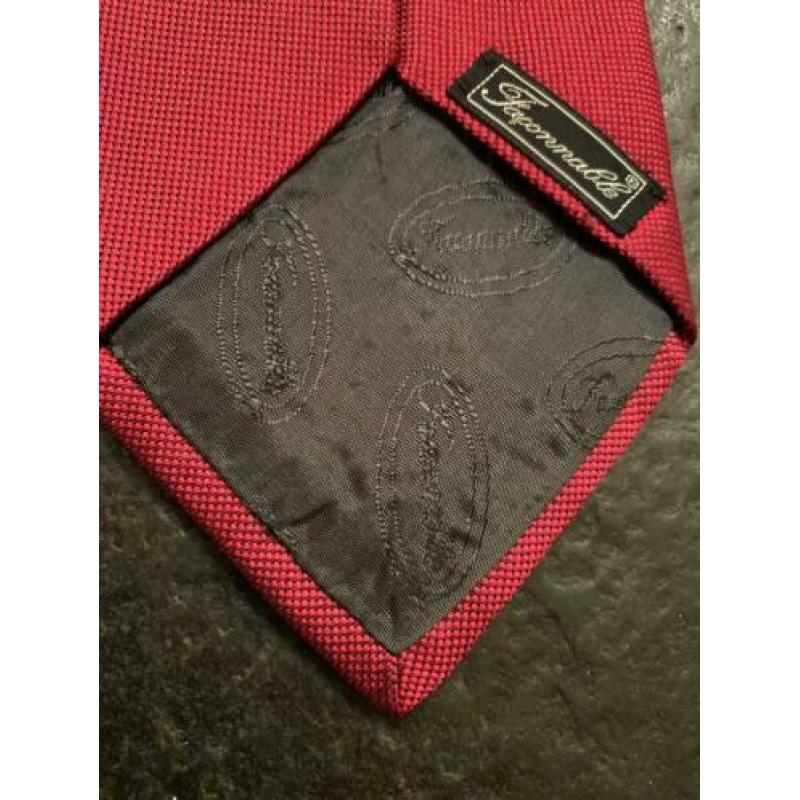 Faconnable Stropdas Bordeauxrood 100% zijde