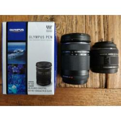 Olympus E-M10 zilver (mark 1) + Olympus 14-42mm & 40-150mm