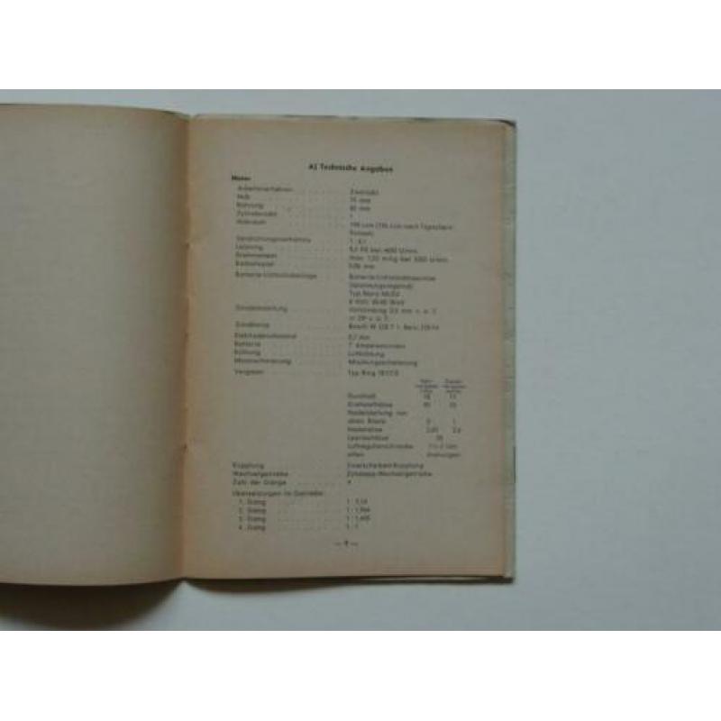 Zündapp Bedienungs-Anweisung voor Norma Luxus (juli 1953)
