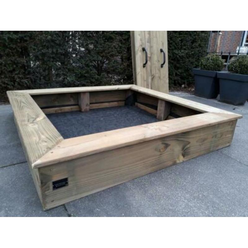 Houten zandbak met deksel 100x100 | kant en klaar verstuurd!