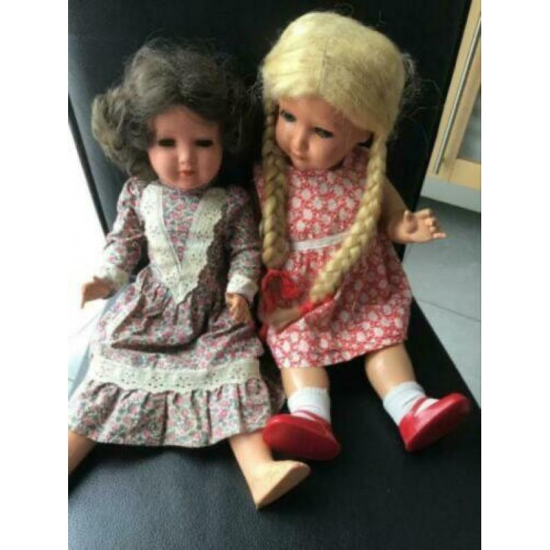 3x oude schildpadpop Brigitte antiek schildpad pop poppen