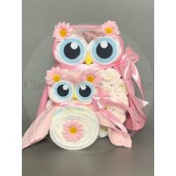 Gratis verzending Luiertaart Uil Luieruil Set blauw ster