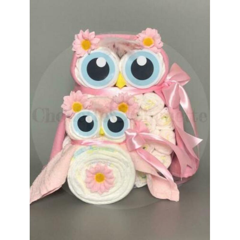 Gratis verzending Luiertaart Uil Luieruil Set blauw ster