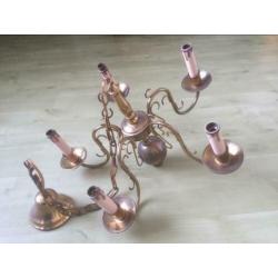 Kroonluchter 5 armen vintage brocante