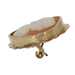 Antieke 14 karaats gouden dames schelpcamee broche