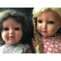 3x oude schildpadpop Brigitte antiek schildpad pop poppen