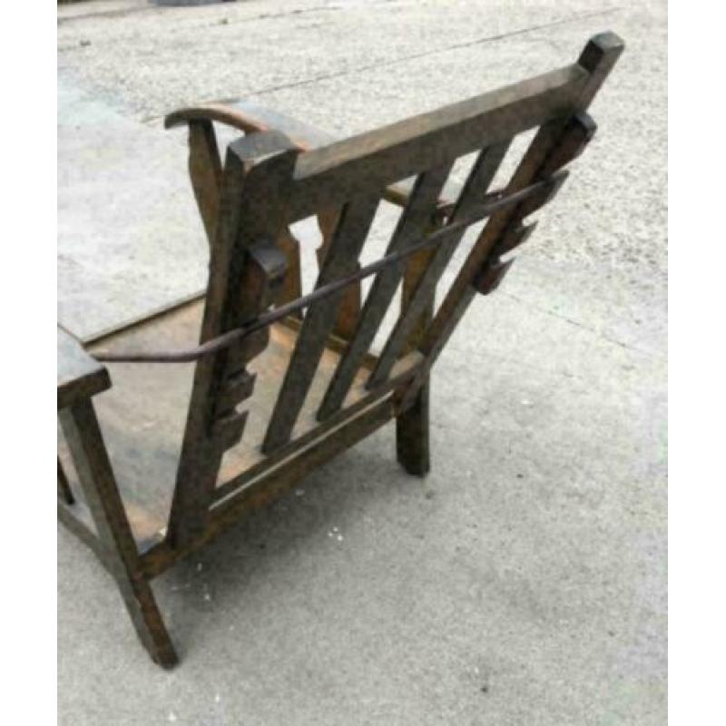 brocante stoel met vernieuwde kussens