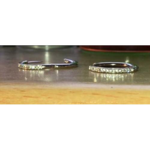Oorbellen met laag witgoud en Swarovski-elementen