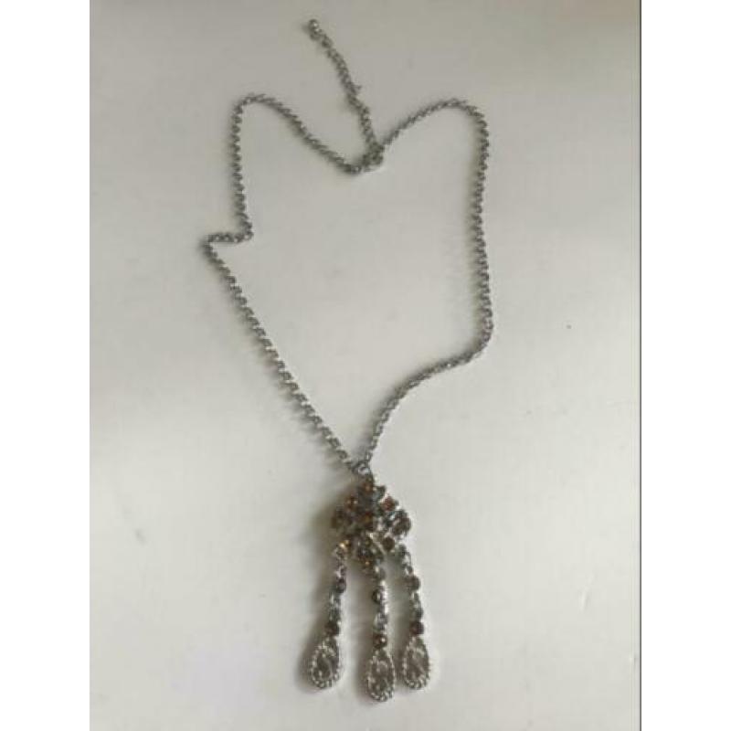 Zilverkleurige jasseron ketting met hanger