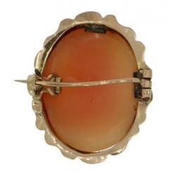 Antieke 14 karaats gouden dames schelpcamee broche