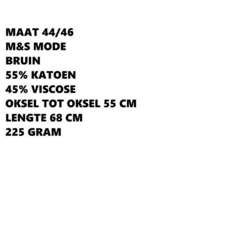 Maat 44/46 - m&s mode - bruin korte mouw tshirt