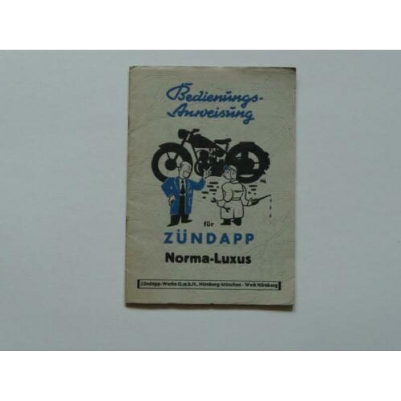 Zündapp Bedienungs-Anweisung voor Norma Luxus (juli 1953)