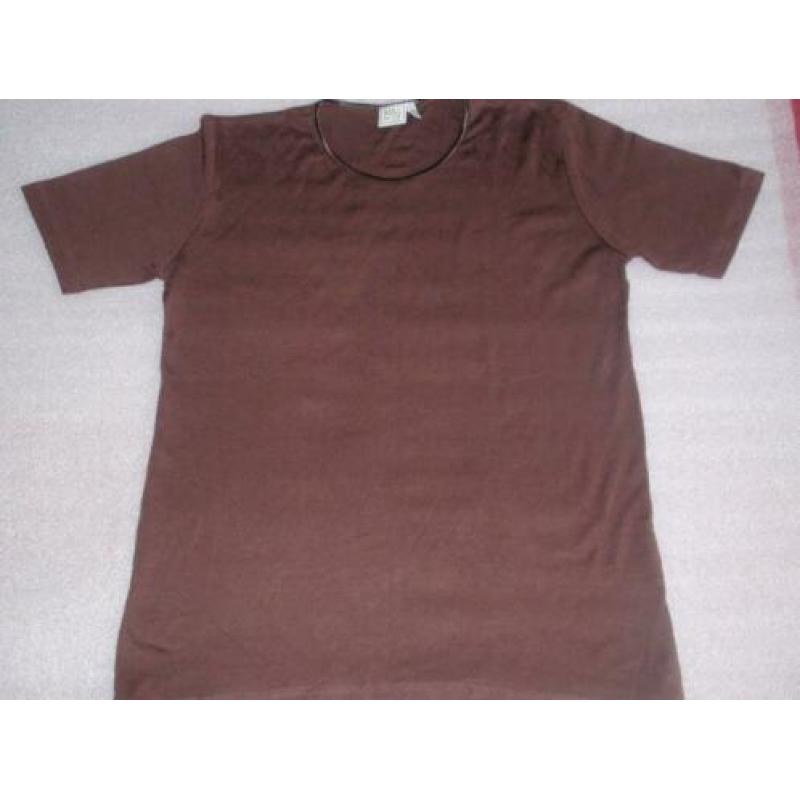 Maat 44/46 - m&s mode - bruin korte mouw tshirt
