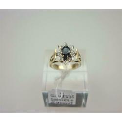 Ring goud saffier en diamant / Z6242