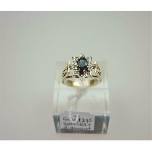 Ring goud saffier en diamant / Z6242