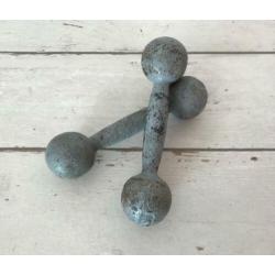Franse antieke gietijzeren dumbells gewichten ijzerdomoren