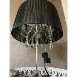 Schemerlamp staand kristal met organza kap