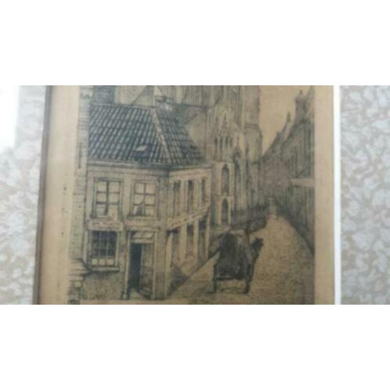 ets Breda onze lieve vrouwetoren gesigneerd A. P. Bosch