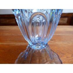 Art deco persglazen vaas in blauw