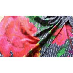 Lien en Giel jurk print bloemen stretch, maat M