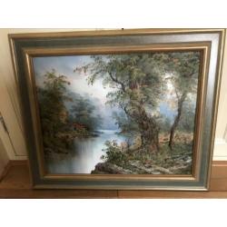 Te koop , zeer mooi antiek schilderij met landschap