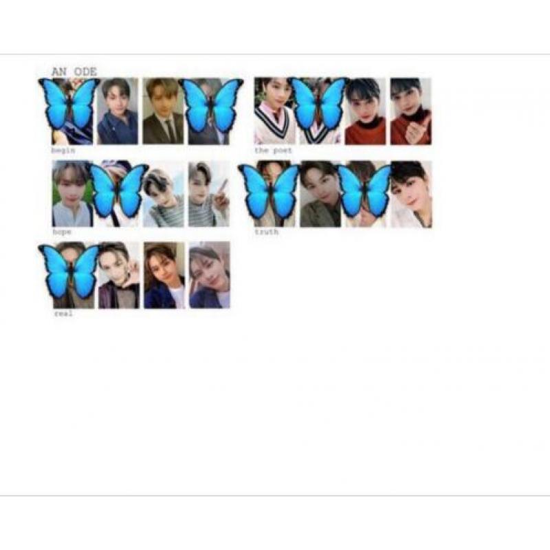 [kpop] seventeen an ode woozi, mingyu, wonwoo photocards