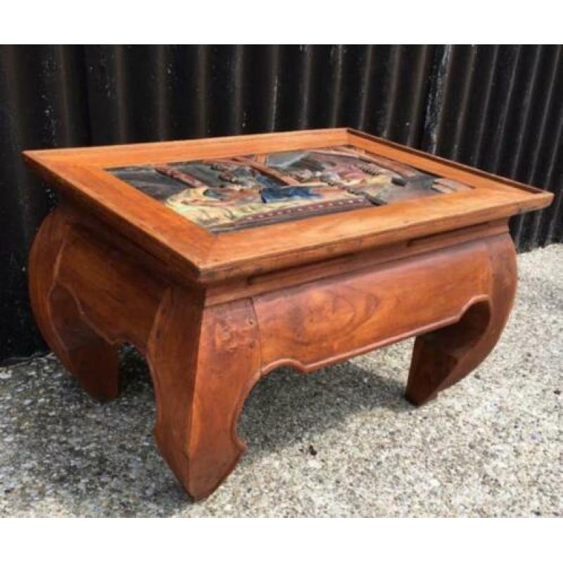 Opiumtafel houtsnijwerk opium tafel indonesie massief teak