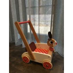 Janod loopwagen / loopkar konijn