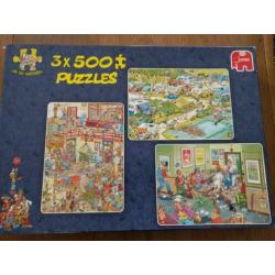 Jan van Haasteren, 3x 500 stukjes puzzel