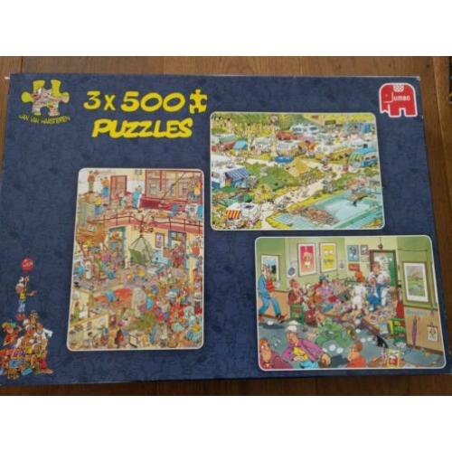 Jan van Haasteren, 3x 500 stukjes puzzel