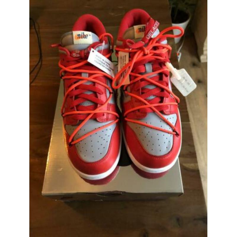 Nike Dunk Low off-white university red maat 44 us10