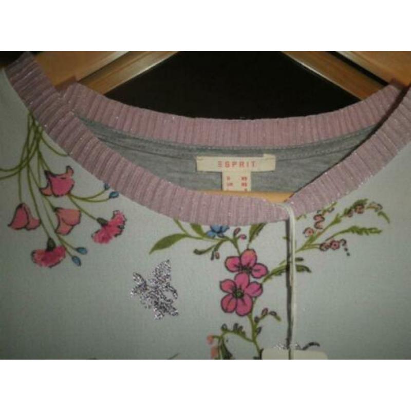 Blousetop / T shirt Esprit maat XS nieuw met kaartje bloemen