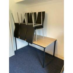 Vergadertafel met 6 stoelen