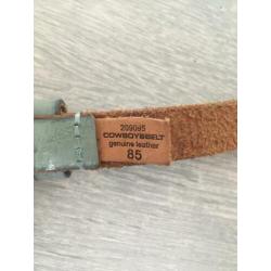 Cowboysbelt cowboysbag mint mintgroen riem studs 85 cm
