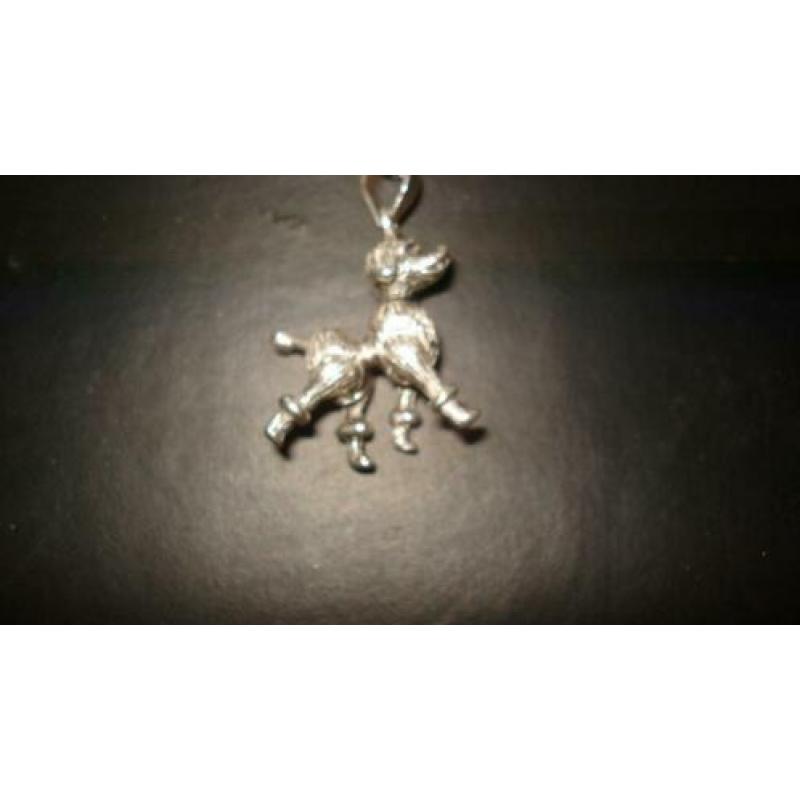 zilveren ketting met zilv.hondje