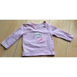 Noppies roze shirt met lange mouwe, kalamazoo, maat 68