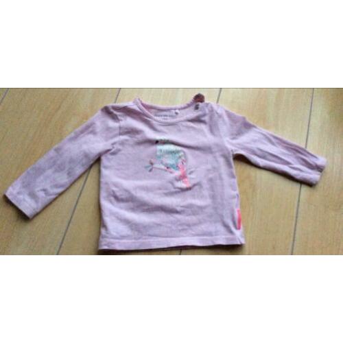 Noppies roze shirt met lange mouwe, kalamazoo, maat 68