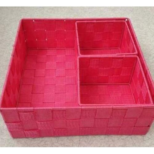 3 vierkante roze manden