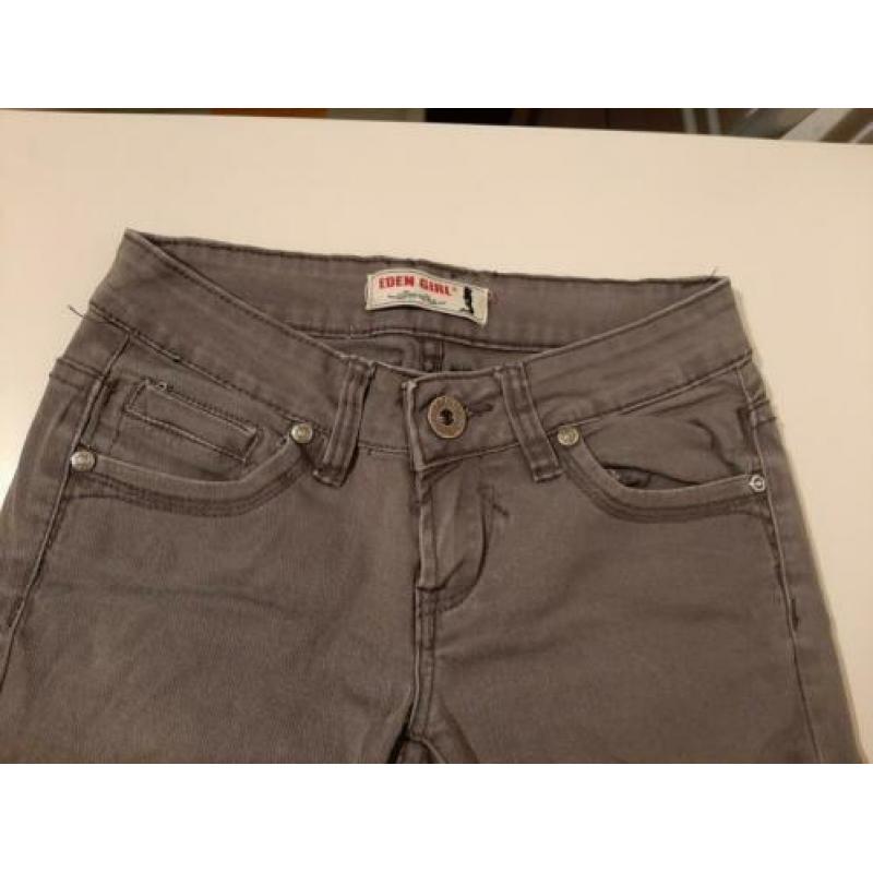 Grijs-bruine lage skinny jeans (maat 34 XS)